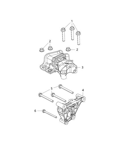 2015 Ram ProMaster 1500 Bracket-Engine Mount Diagram for 4893392AA