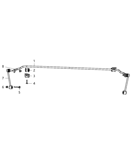 2009 Jeep Wrangler Stabilizer Bar - Rear Diagram