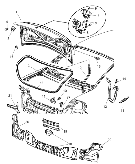 2002 Dodge Neon Panel-DECKLID Opening Diagram for 4783476AB