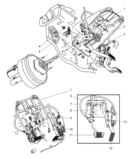 2006 Dodge Durango Brake Pedals Diagram