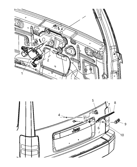 2008 Jeep Liberty Motor-Rear Window WIPER Diagram for 57010090AB