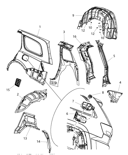 2012 Dodge Durango Housing-Fuel Filler Diagram for 68045460AA