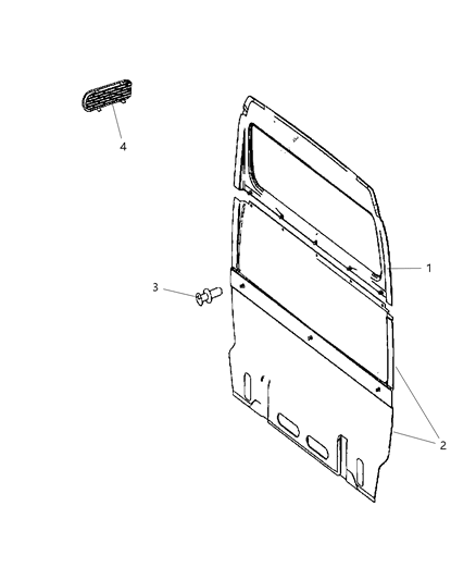 2007 Dodge Sprinter 3500 Panel-Cab Back Diagram for 1HD63XDVAA