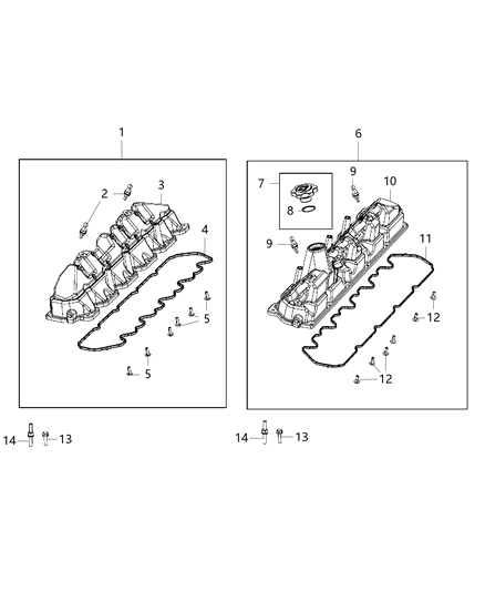 2014 Dodge Viper Cylinder Head & Cover Diagram