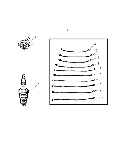 1997 Dodge Viper Spark Plugs, Cables & Coils Diagram