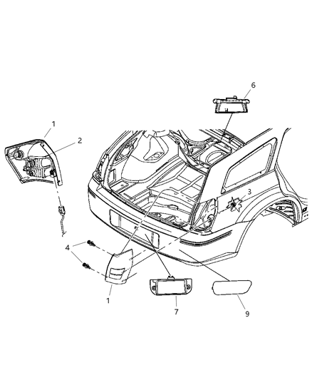 2005 Dodge Magnum Lamp-LIFTGATE CHMSL Diagram for 4806100AB