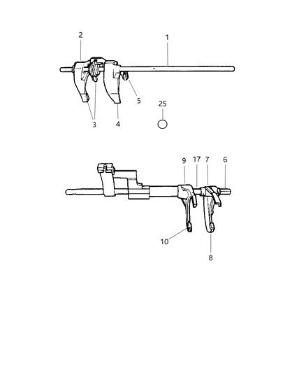 2000 Dodge Viper Fork-First And Second Diagram for 4626505