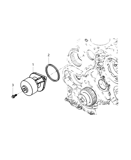 2019 Ram 3500 Water Pump & Related Parts Diagram 2