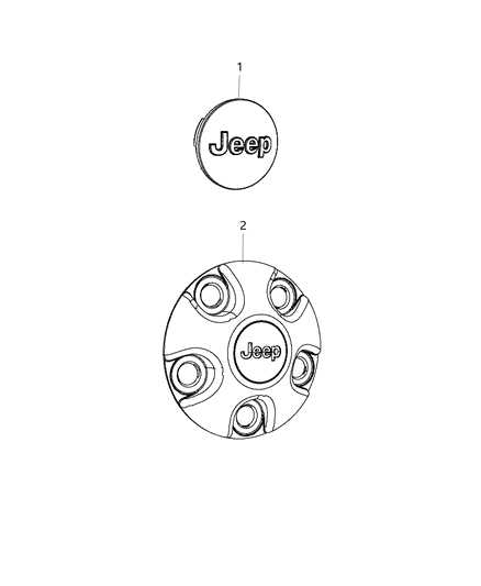 2017 Jeep Wrangler Center Caps Diagram