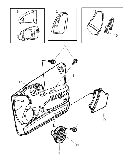 2000 Chrysler LHS Grille Diagram for PT99LAZAB