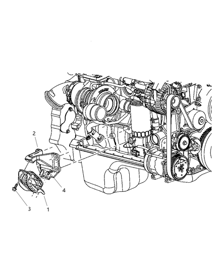 2006 Dodge Ram 2500 Mounts, Front Diagram 3