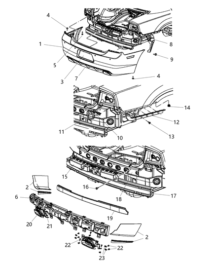 2013 Dodge Charger Fascia, Rear Diagram