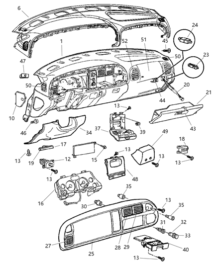 2002 Dodge Ram 2500 Instrument Panel Diagram