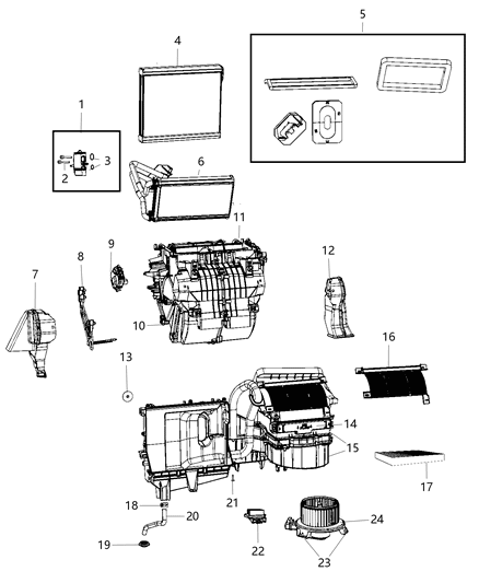 2019 Dodge Journey Motor-Blower With Wheel Diagram for 68232372AC