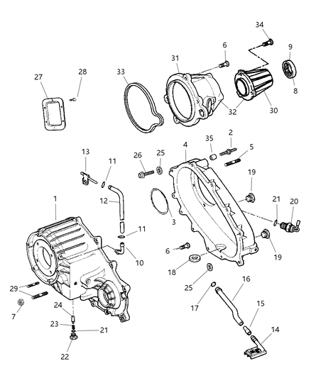 1999 Dodge Ram 1500 Rear Transfer Case Diagram for 4797550