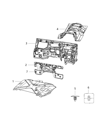 2019 Jeep Wrangler INSULATIO-Floor Diagram for 68292162AC
