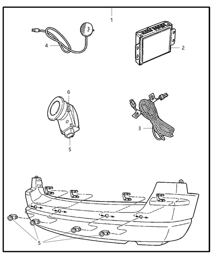 2008 Chrysler Pacifica Sensor Kit - Park/Distance Diagram