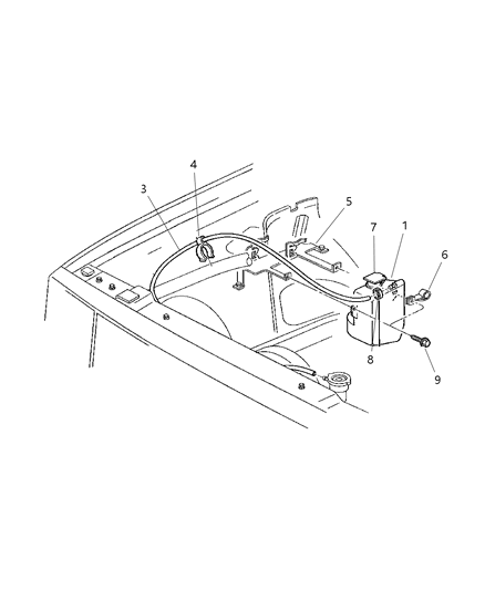 1999 Jeep Cherokee Bottle, Coolant Recovery Diagram 1
