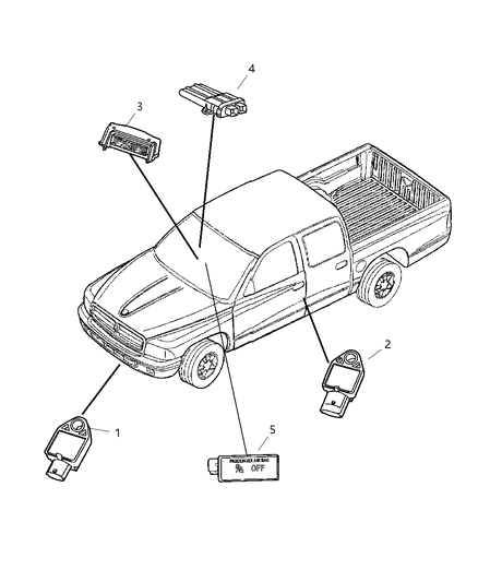 2007 Dodge Dakota OCCUPANT Restraint Module Diagram for 68003925AA