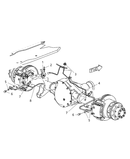 2001 Dodge Ram 2500 Lines & Hoses, Disc Brake, Rear Diagram