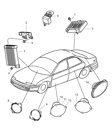 2003 Chrysler 300M Amplifier-Radio Diagram for 4760902AC