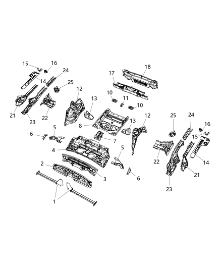 2019 Jeep Cherokee Pan-Rear Floor Diagram for 4672557AB