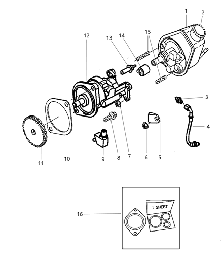 2002 Dodge Ram 3500 Power Steering Pump & Mounting Diagram 2