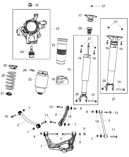 2012 Jeep Grand Cherokee JOUNCE Bumper Diagram for 68063781AB