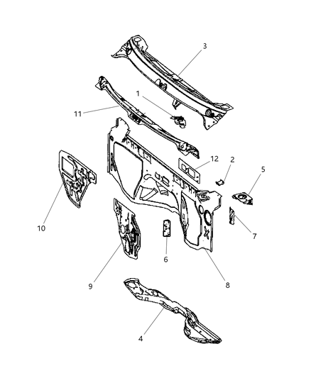 2007 Dodge Sprinter 2500 Cowl Panel Diagram