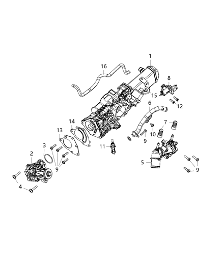 GASKET-EGR COOLER Diagram for 68433290AA