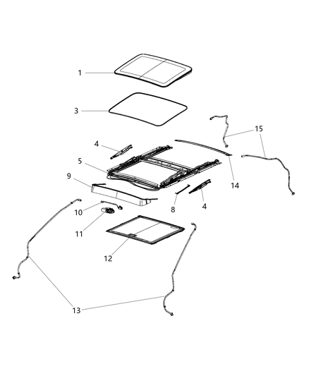 2015 Dodge Charger Sunroof & Component Parts Diagram