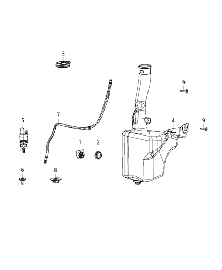 2019 Ram 3500 Cab Chassis Washer System, Front Diagram 2