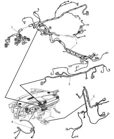 2004 Chrysler Sebring Sedan & Convertible Wiring - Instrument Panel & Console Diagram