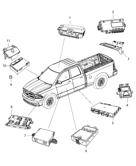 2014 Ram 3500 Modules, Body Diagram