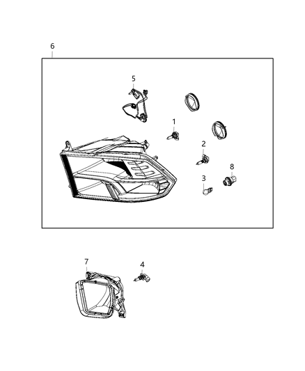 2019 Ram 1500 Classic Parts, Lamp Service Diagram 2