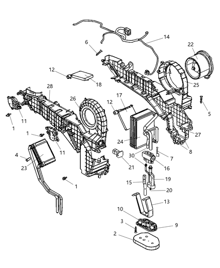 2004 Dodge Durango Heater & Air Conditioning, Rear Diagram