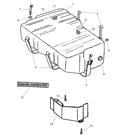 1997 Dodge Ram Van Strap-Fuel Tank Diagram for 3898622