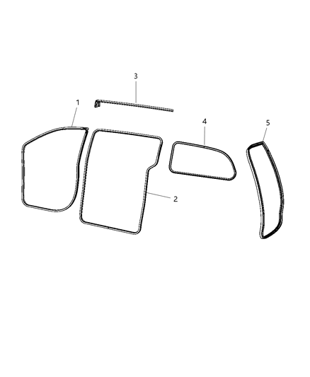 2012 Chrysler Town & Country WEATHERSTRIP-Sliding Door Secondary Diagram for 5020841AC