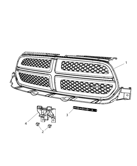 2011 Dodge Durango Grille-Radiator Diagram for 1RE01TZZAF