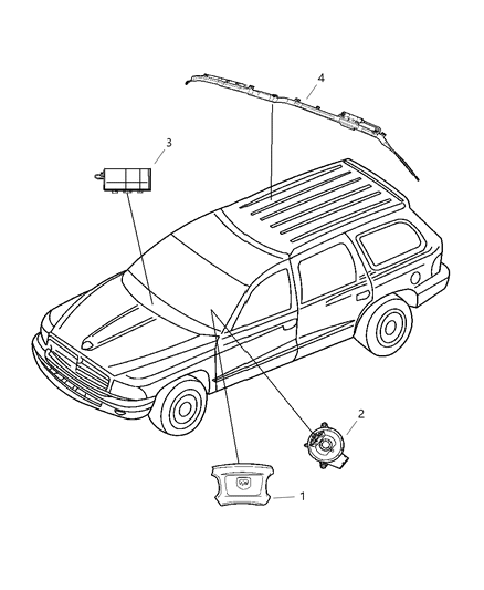 2005 Dodge Durango Side Curtain Air Bag Diagram for 55361137AD