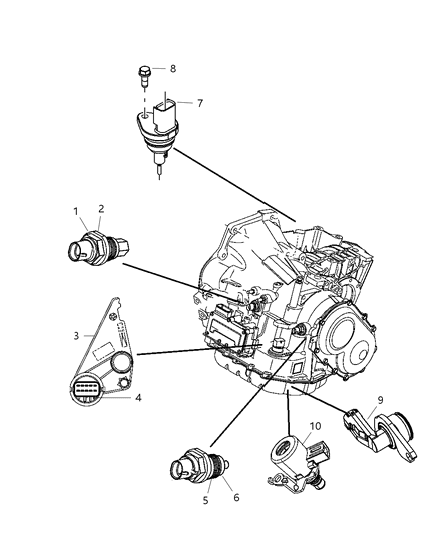 2008 Chrysler PT Cruiser Sensors - Drivetrain Diagram