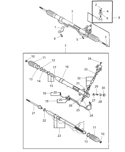 1997 Chrysler Sebring Coupe Gear - Power Steering Diagram