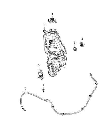 2020 Ram 1500 Reservoir-Windshield Washer Diagram for 68291572AE