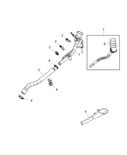 2021 Ram 1500 Tube-Fuel Filler Diagram for 68516895AA