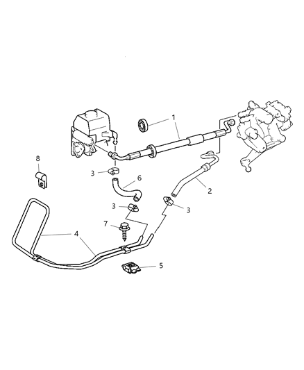 2004 Chrysler Crossfire Power Steering Hoses Diagram 1