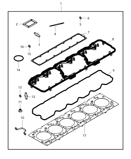 2010 Dodge Ram 3500 Pickup Upper Engine Gasket Kit Diagram
