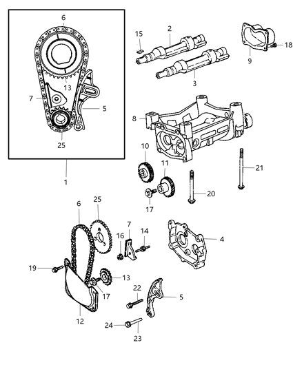 2009 Chrysler PT Cruiser Balance Shafts Diagram 2