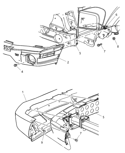 2004 Dodge Durango Bumper, Front Diagram