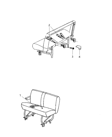 1998 Dodge Grand Caravan Belts - Rear Inner Diagram