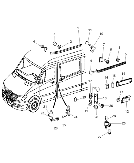 2007 Dodge Sprinter 3500 Sliding Door Rail & Suspension Diagram 2